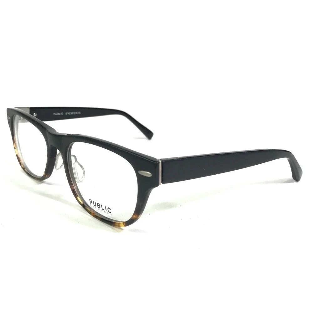Public Eyeworks Eyeglasses Frames VENTURA-C01 Black Tortoise Rectangle 54-19-145